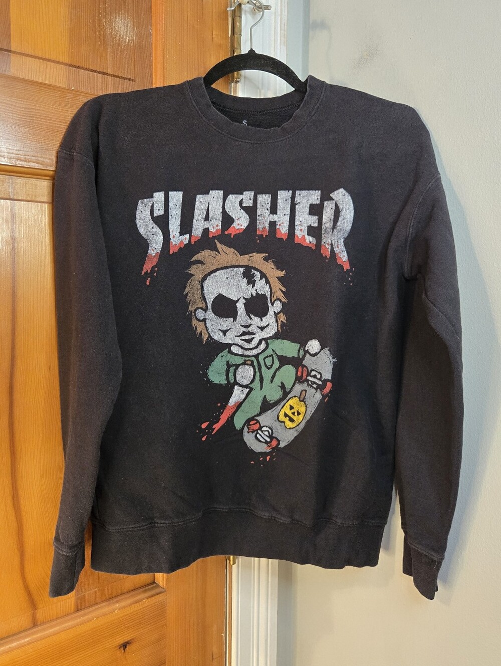Slasher Graphic Crewneck Sweatshirt - Black